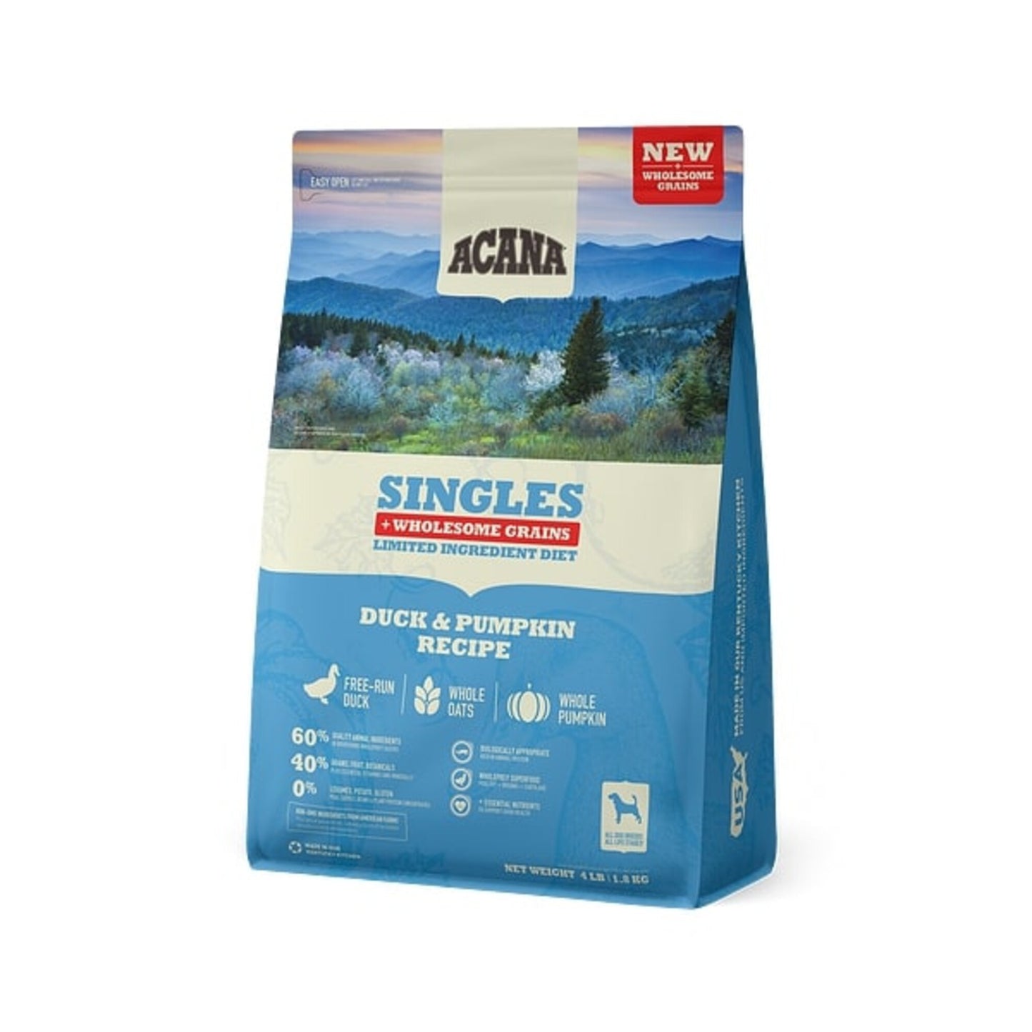 ACANA Singles + Wholesome Grains Limited Ingredient Diet Duck & Pumpkin Recipe Dry Dog Food