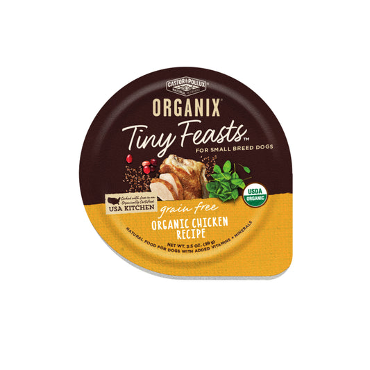 Castor and Pollux Organix Tiny Feasts Grain Free Organic Chicken Pate Wet Dog Food