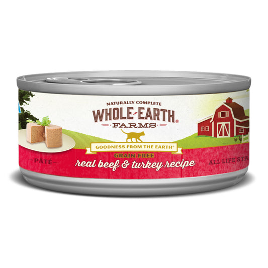 Whole Earth Farms Grain Free Real Beef and Turkey Pate Canned Cat Food