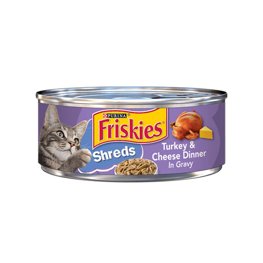 Friskies Savory Shreds Turkey And Cheese Dinner In Gravy Canned Cat Food