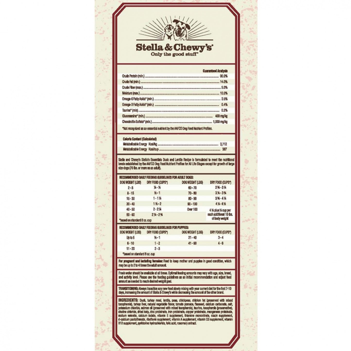 Stella & Chewy's Stella's Essentials Kibble Cage Free Duck & Lentils Recipe Dry Dog Food