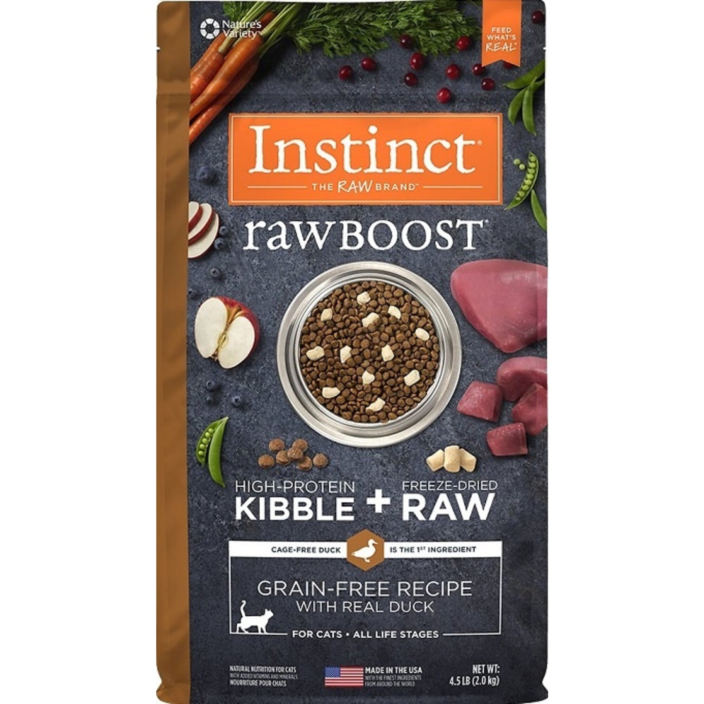 Instinct Raw Boost Grain Free Recipe with Real Duck Natural Dry Cat Food
