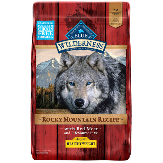 Blue Buffalo Wilderness Rocky Mountain Healthy Weight Grain Free Natural Red Meat High Protein Recipe Adult Dry Dog Food