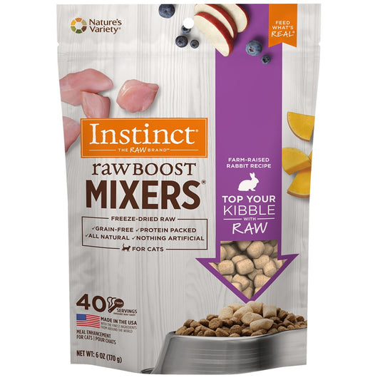 Instinct Raw Boost Mixers Grain Free Rabbit Formula Freeze Dried Cat Food Topper