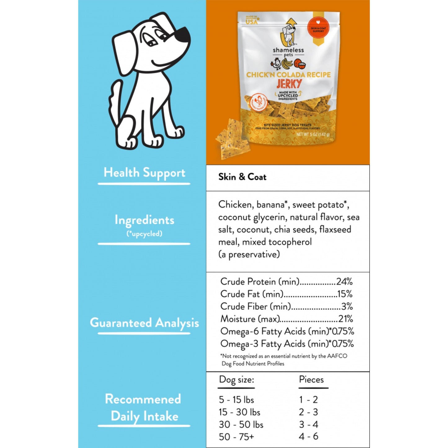Shameless Pets Chick'n Colada Bite Sized Jerky Dog Treats