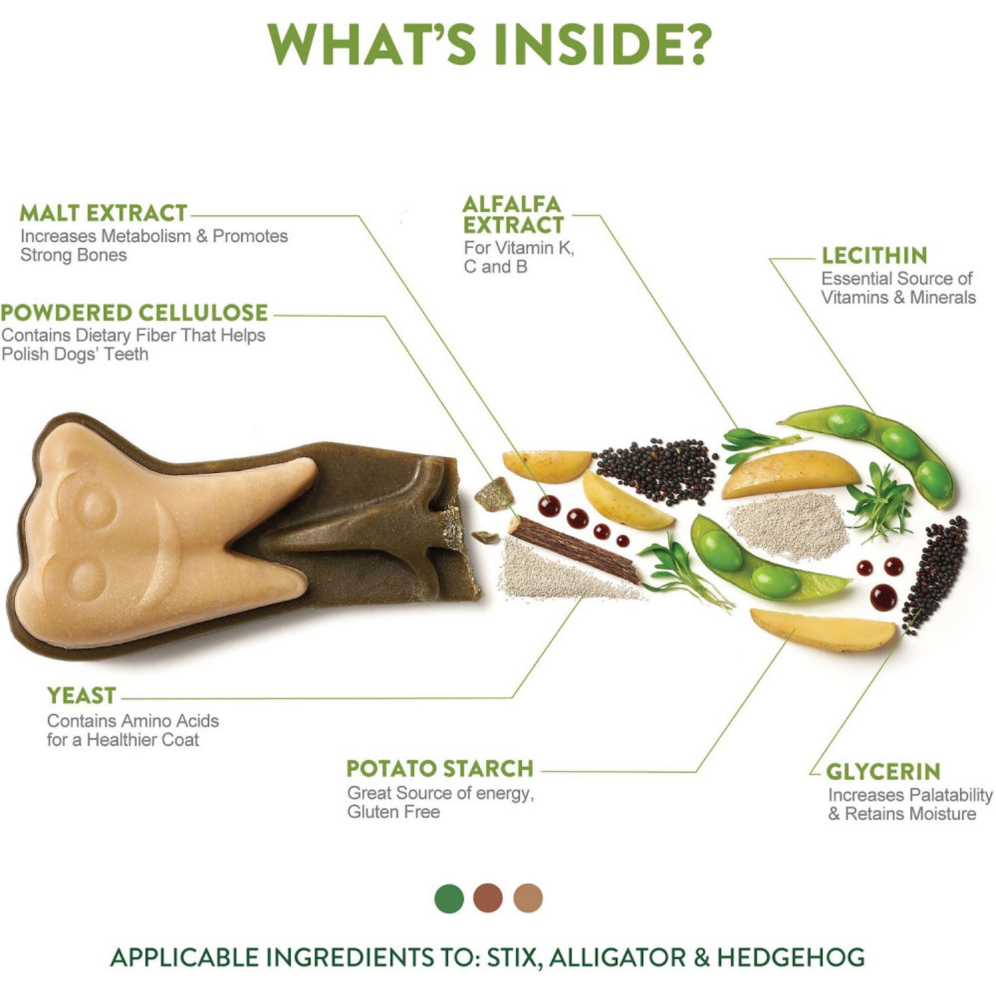 Whimzees Daily Use Brushzees Medium Pack Dental Dog Treats