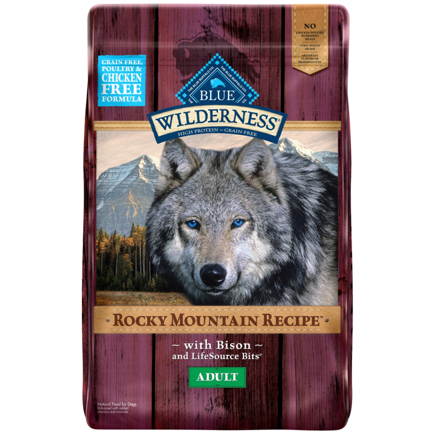 Blue Buffalo Wilderness Rocky Mountain Grain Free Bison High Protein Recipe Adult Dry Dog Food