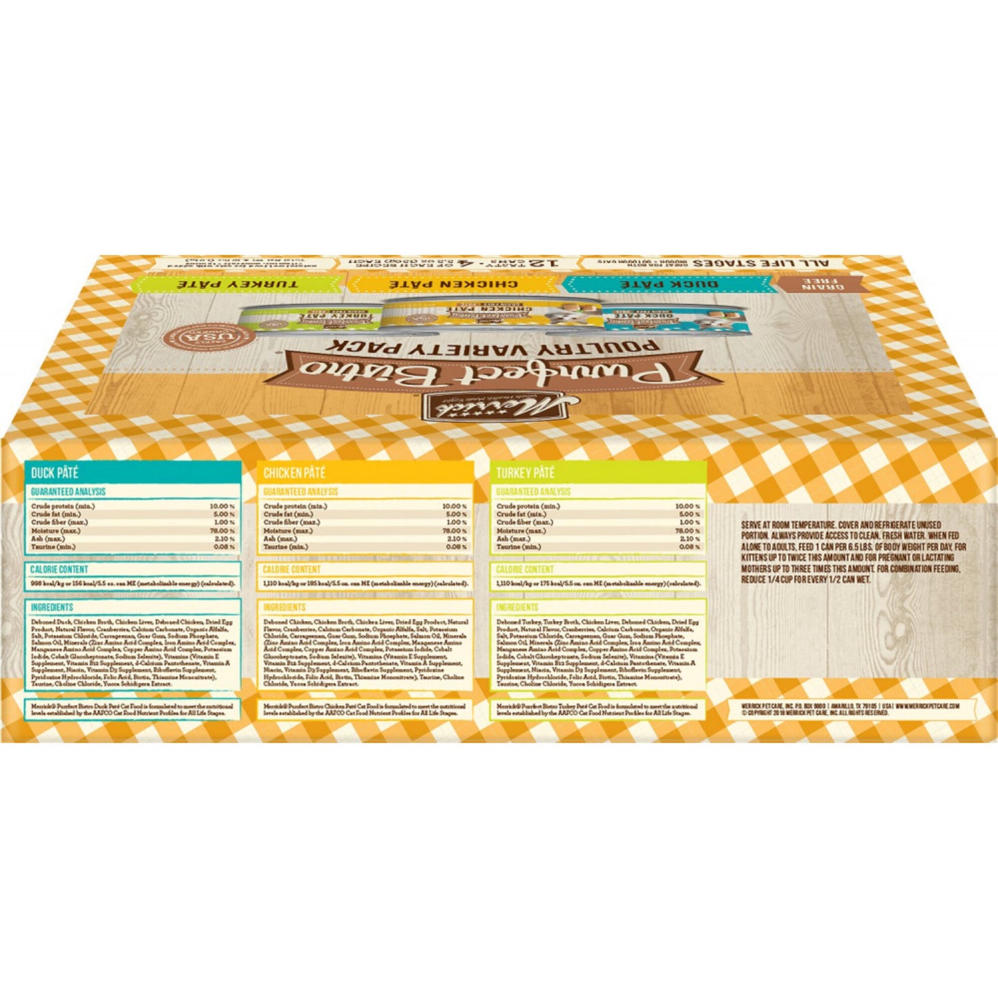 Merrick Purrfect Bistro Grain Free Poultry Variety Pack Canned Cat Food