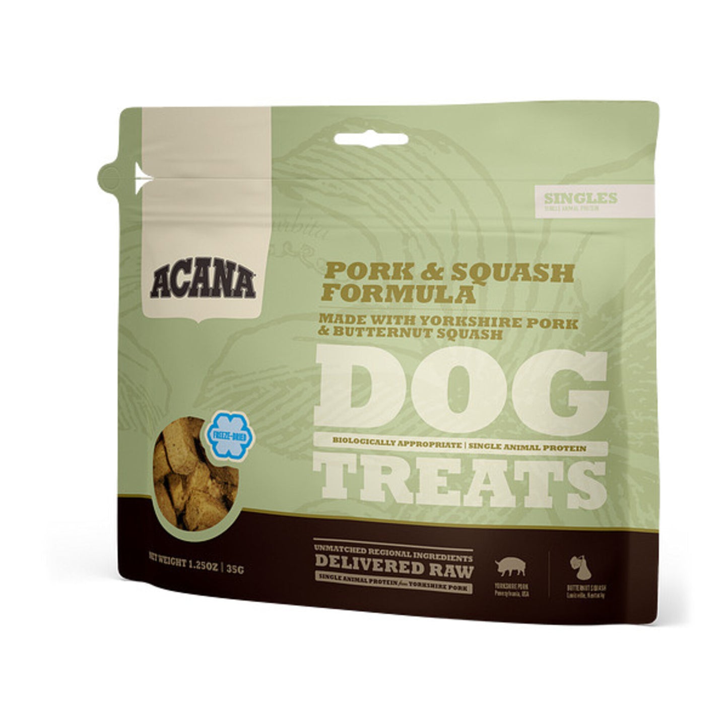 ACANA Singles Grain Free Limited Ingredient Diet Pork & Squash Formula Dog Treats