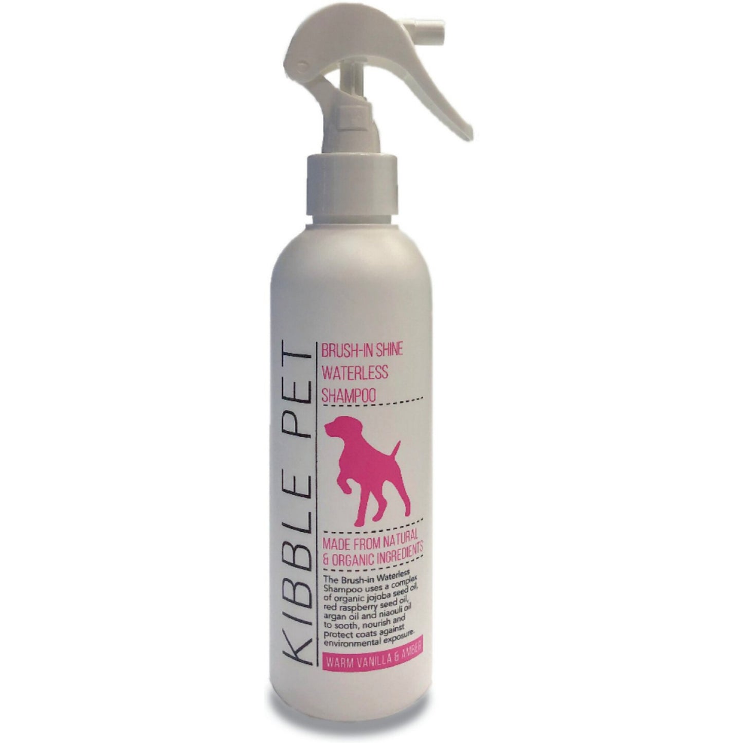 Kibble Pet Brush In Shine Waterless Shampoo  Warm Vanilla Amber