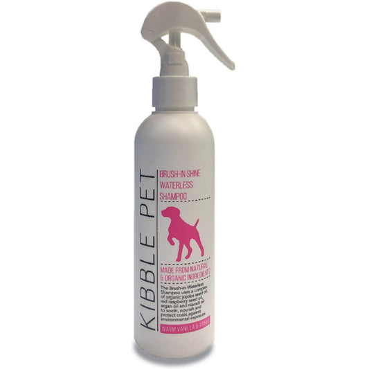 Kibble Pet Brush In Shine Waterless Shampoo  Warm Vanilla Amber