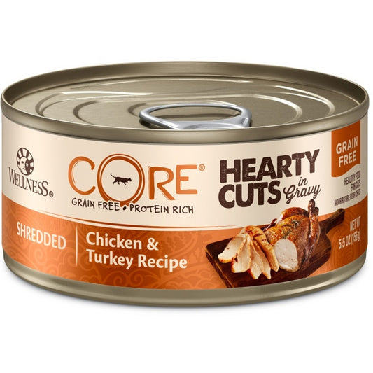 Wellness CORE Natural Grain Free Hearty Cuts Chicken and Turkey Canned Cat Food