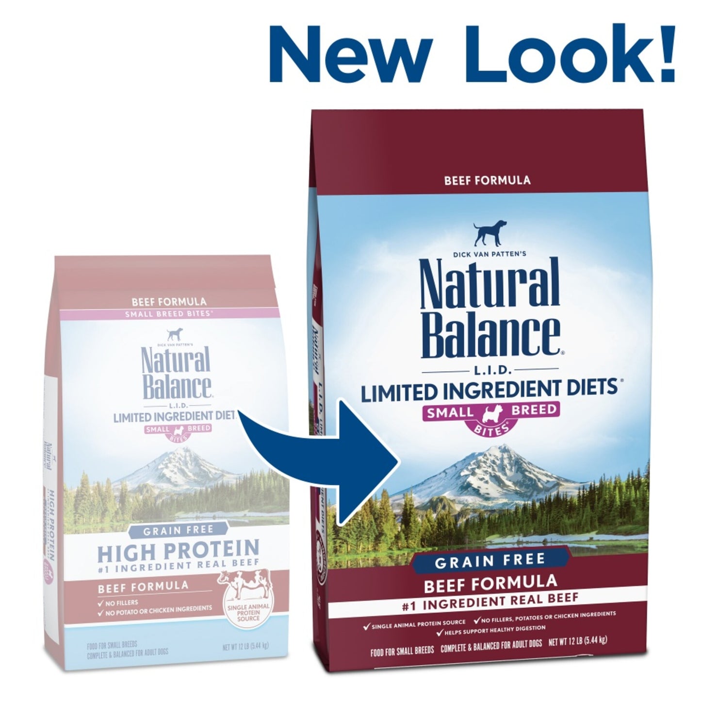Natural Balance L.I.D. Limited Ingredient Diets Grain Free Beef Recipe, Small Breed Bites Dry Dog Food