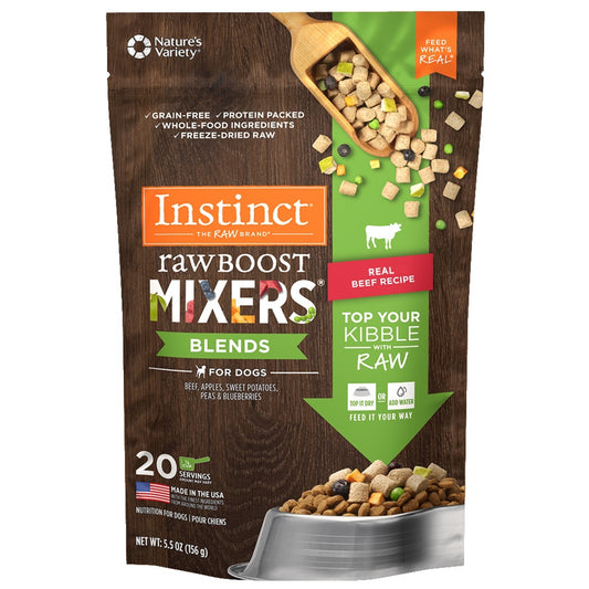 Instinct Grain Free Freeze Dried Raw Boost Mixers Blends Beef Recipe Dog Food Topper
