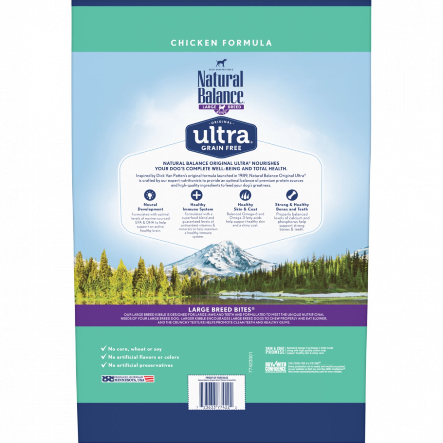 Natural Balance Original Ultra Grain Free Large Breed Bites Chicken Recipe Dry Dog Food