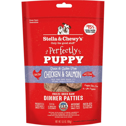Stella & Chewy's Perfectly Puppy Freeze Dried Raw Chicken and Salmon Dinner Patties Grain Free Dog Food