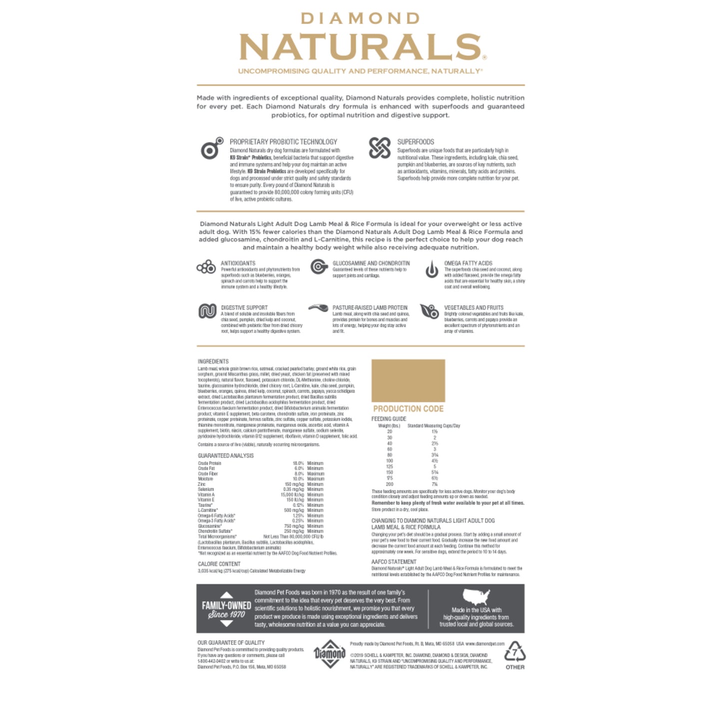 Diamond Naturals Light Lamb Meal & Rice Adult Dry Dog Food