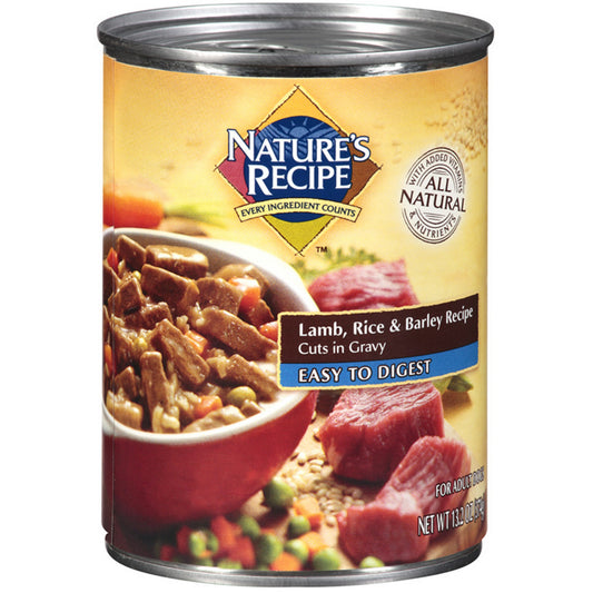 Nature's Recipe Easy to Digest Lamb Rice and Barley Cuts in Gravy Canned Dog Food