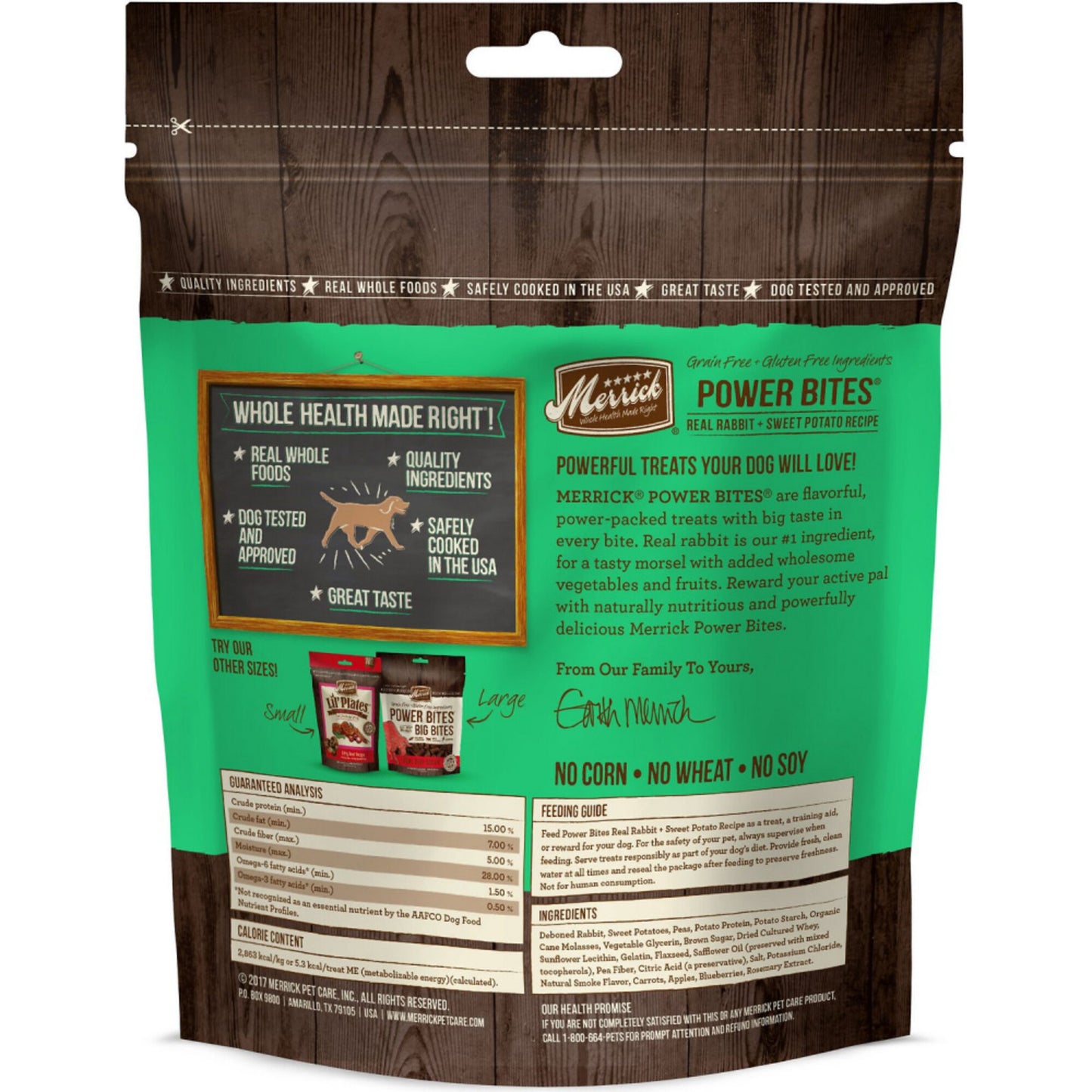 Merrick Power Bites Grain Free Rabbit Recipe Dog Treats