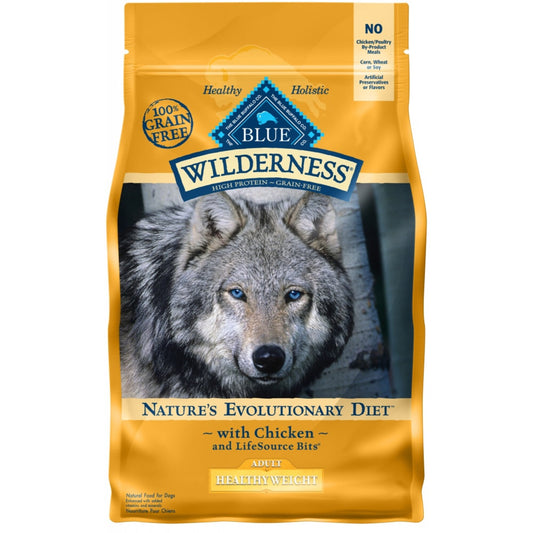 Blue Buffalo Wilderness Grain Free Healthy Weight Natural Chicken Recipe Adult Dry Dog Food