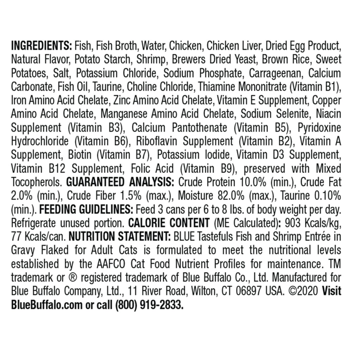 Blue Buffalo Tastefuls Natural Flaked Fish & Shrimp Entree in Gravy Wet Cat Food