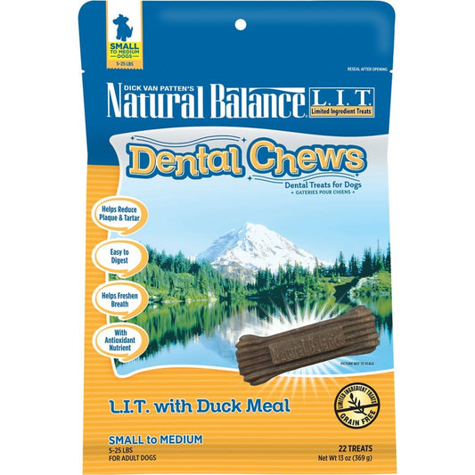Natural Balance LIT with Grain Free  Duck Meal Dental Dog Chew