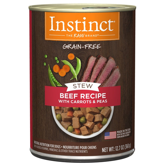Instinct Grain Free Stews Beef with Carrots and Peas Recipe Natural Canned Dog Food
