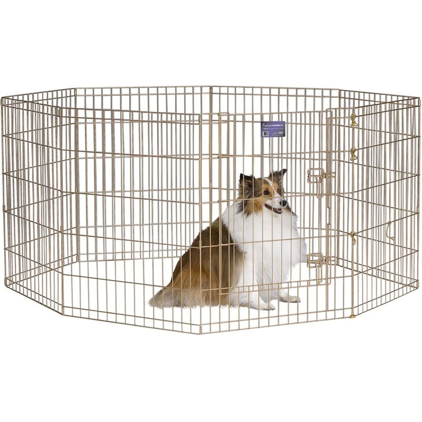 MidWest Gold Zinc Exercise Pen with Step-Thru Door