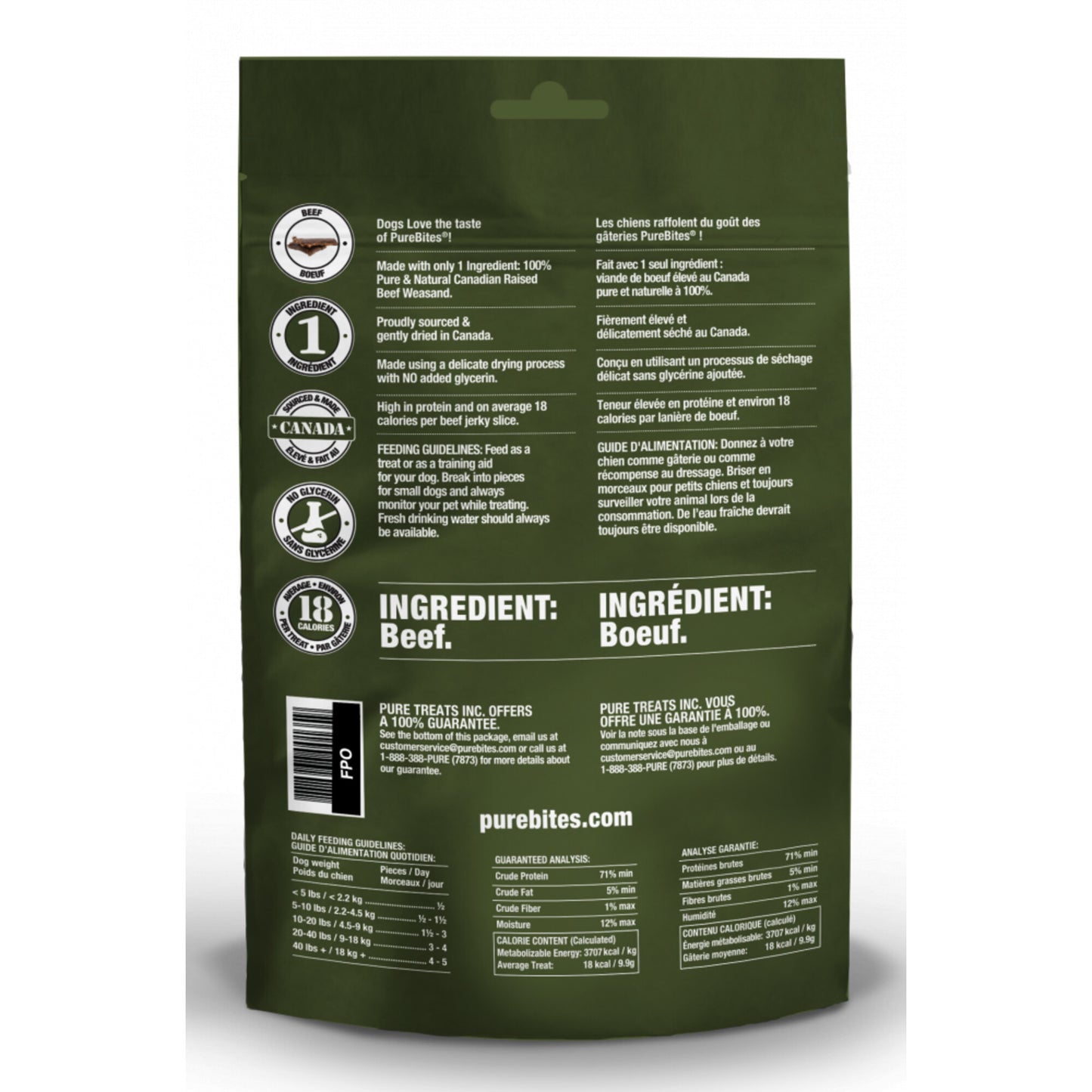 PureBites Beef Jerky Freeze Dried Raw Dog Treats