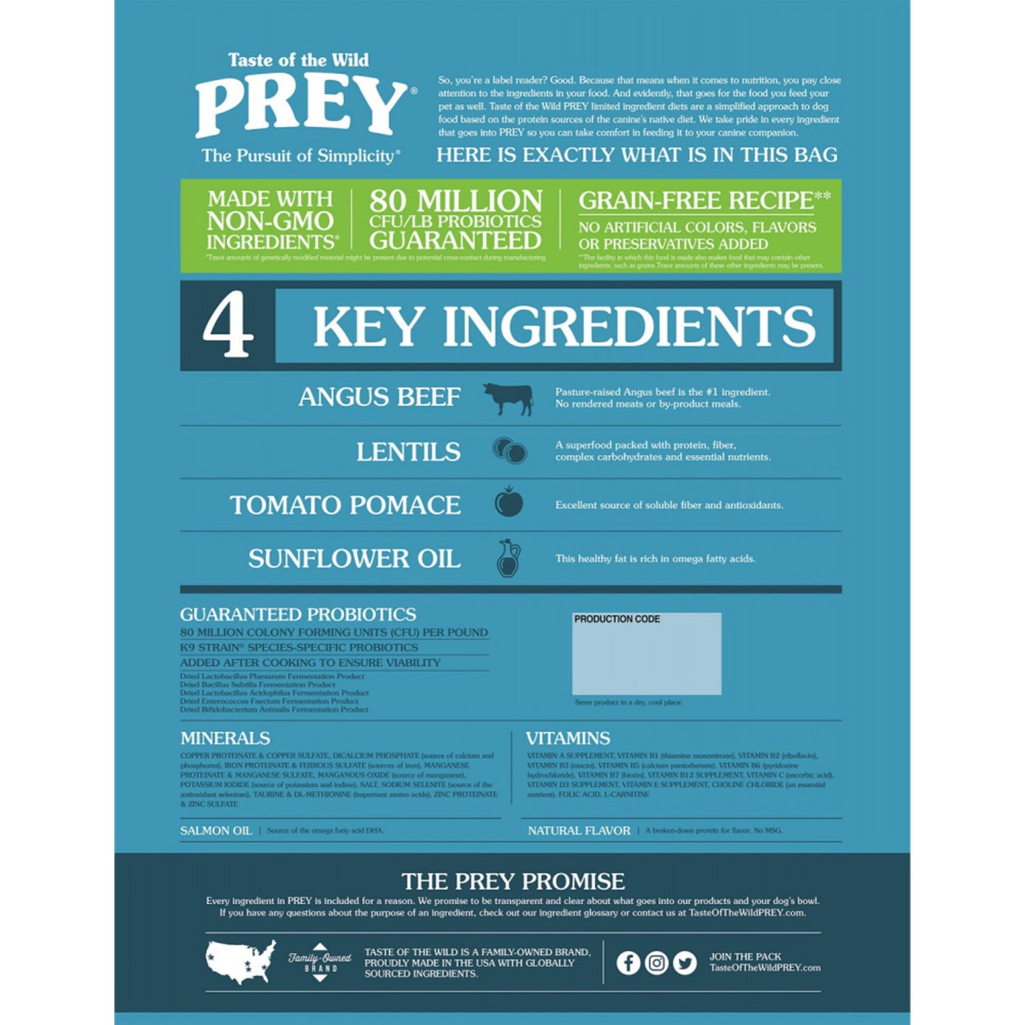 Taste Of The Wild Grain Free Prey Limited Ingredient Angus Beef Dry Dog Food