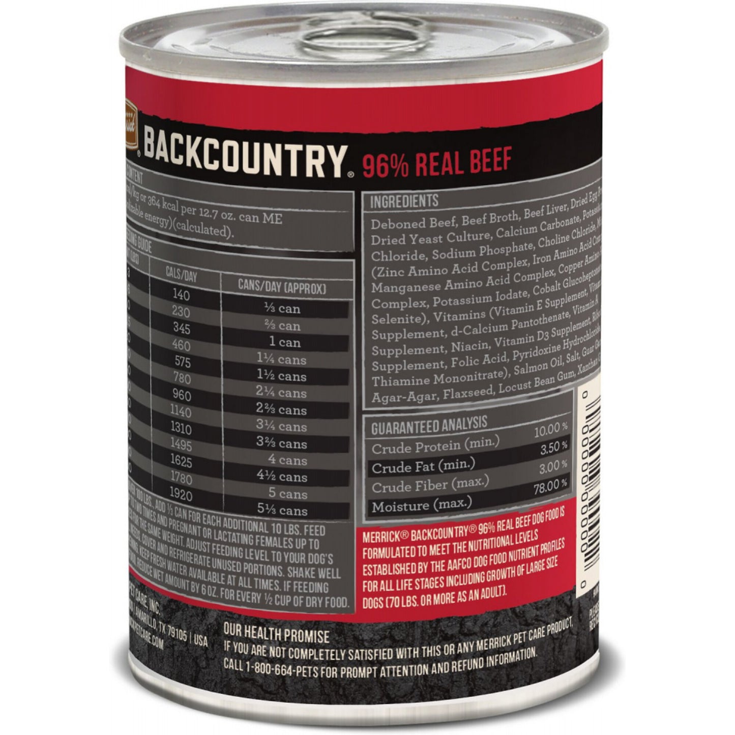 Merrick Backcountry Grain Free 96% Beef Recipe Canned Dog Food