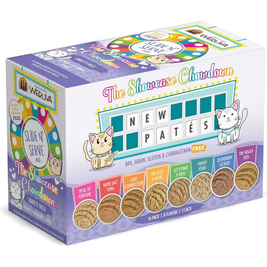 Weruva Slide N' Serve Grain Free The Showcase Chowdown Variety Pack Wet Cat Food Pouch