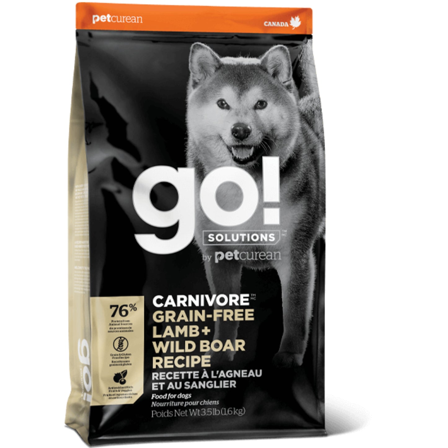 Petcurean GO! Solutions Carnivore Grain Free Lamb & Wild Boar Recipe Dry Dog Food