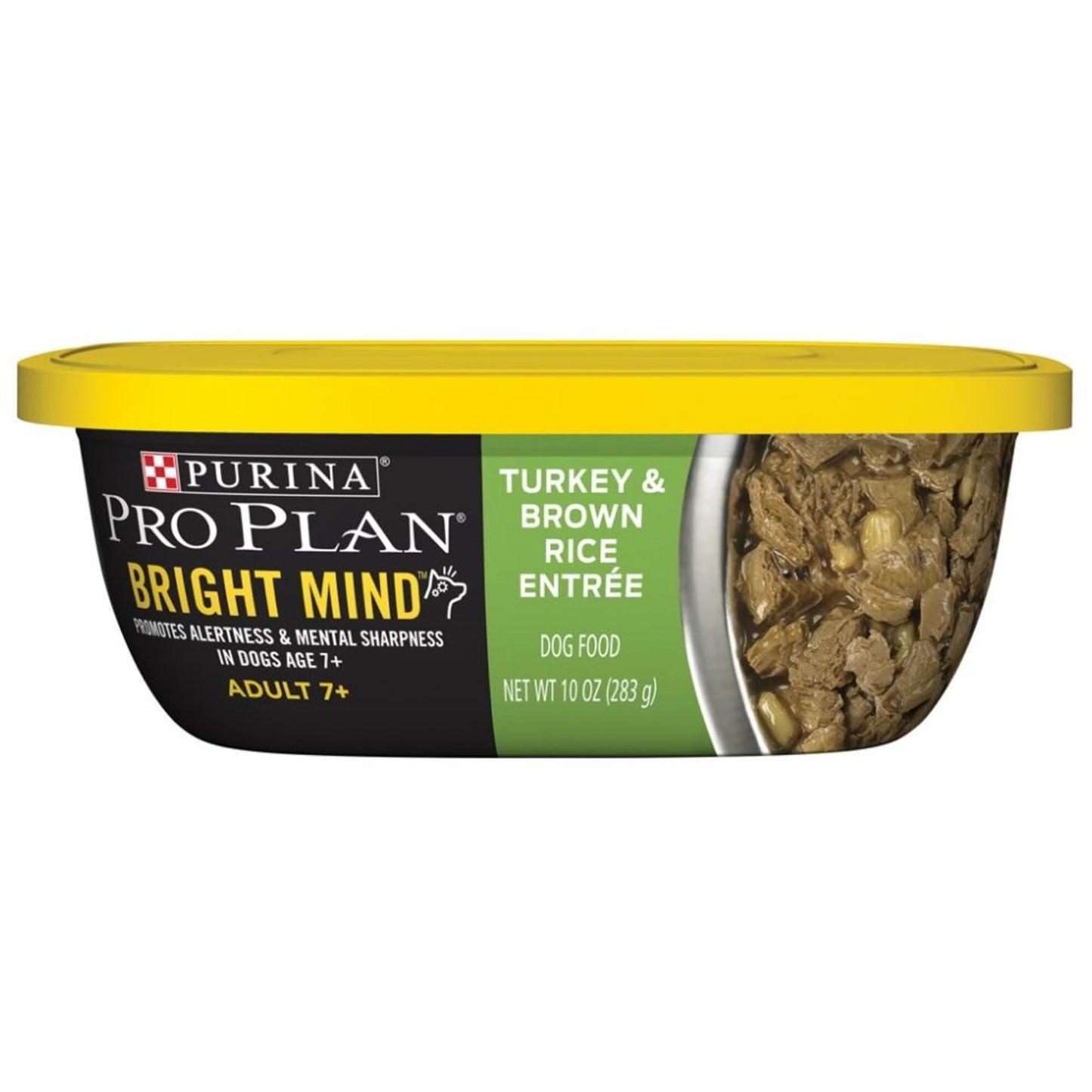 Purina Pro Plan Bright Mind Adult 7+ Turkey & Brown Rice Entree Dog Food Tray