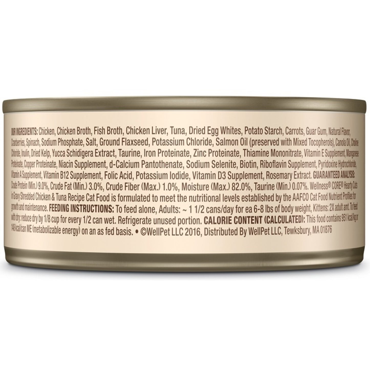 Wellness CORE Natural Grain Free Hearty Cuts Chicken and Tuna Canned Cat Food