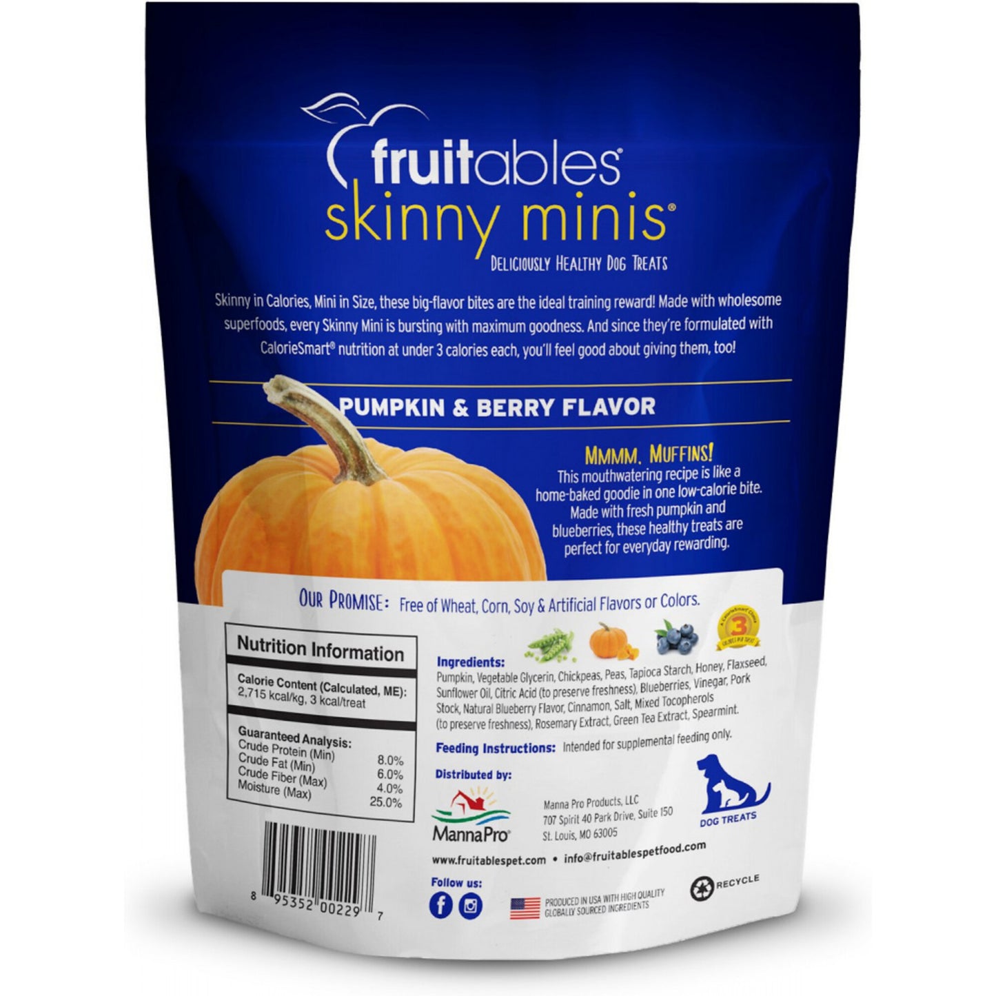 Fruitables Skinny Mini Pumpkin & Blueberry Dog Treats