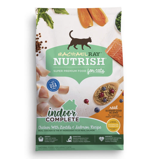 Rachael Ray Nutrish Indoor Complete Chicken & Salmon with Lentils Recipe Dry Cat Food