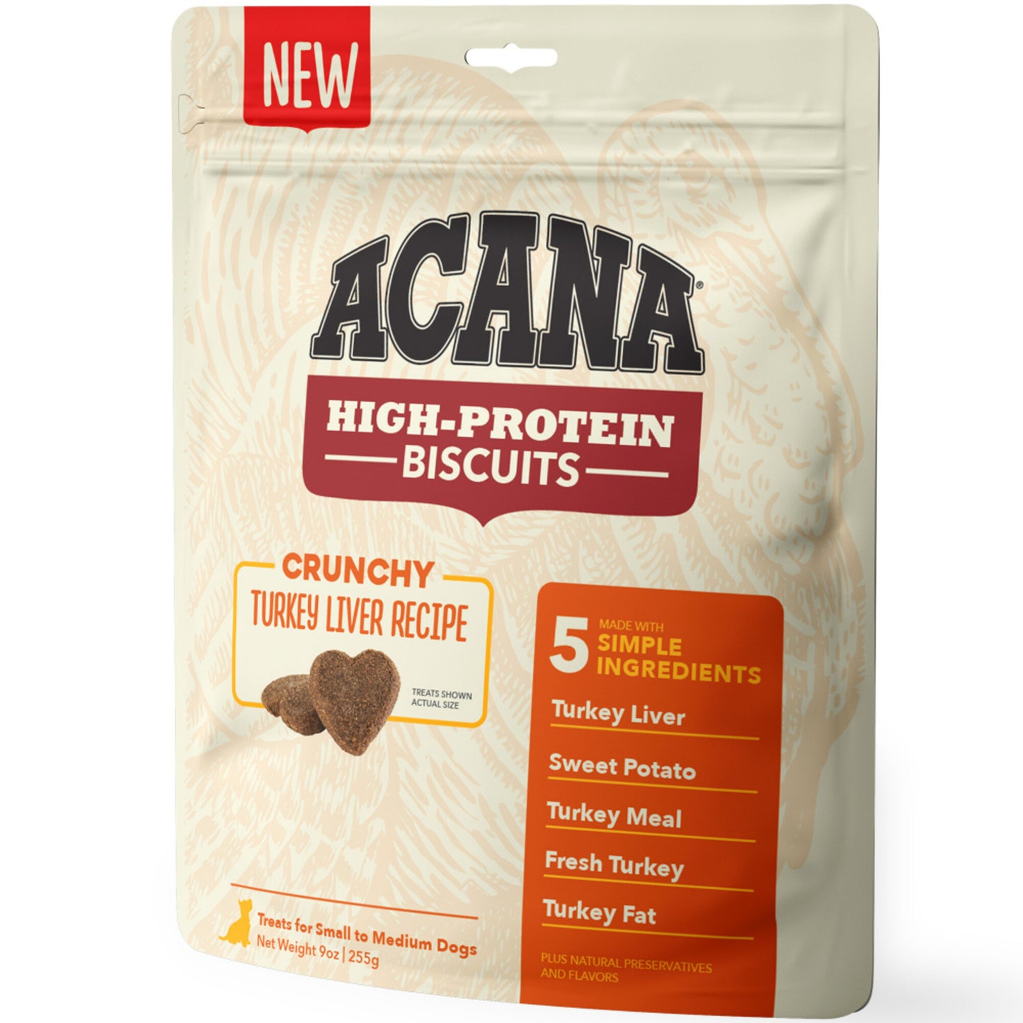 ACANA Crunchy Biscuits High-Protein Turkey Liver Recipe Dog Treats