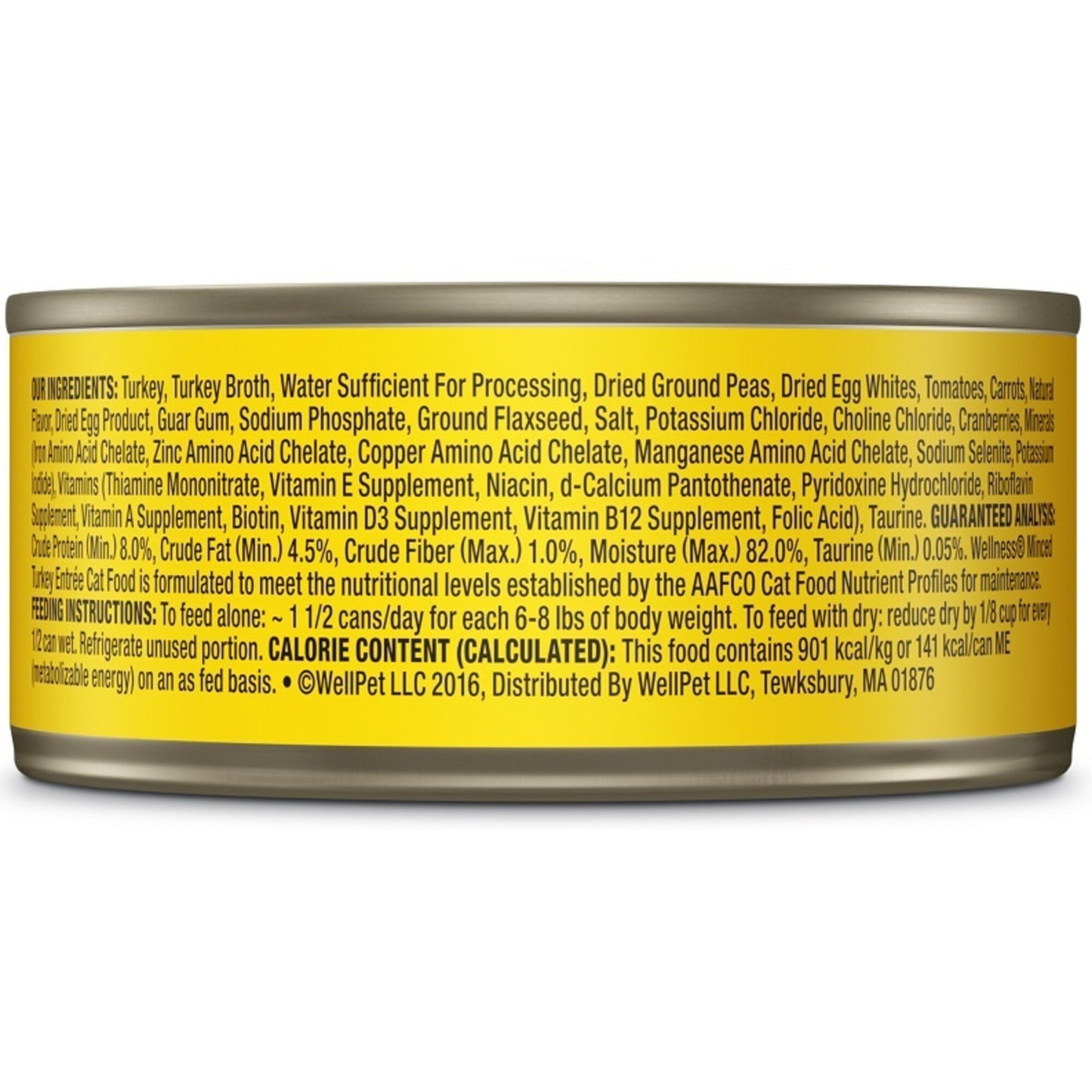 Wellness Grain Free Natural Minced Turkey Entree Wet Canned Cat Food