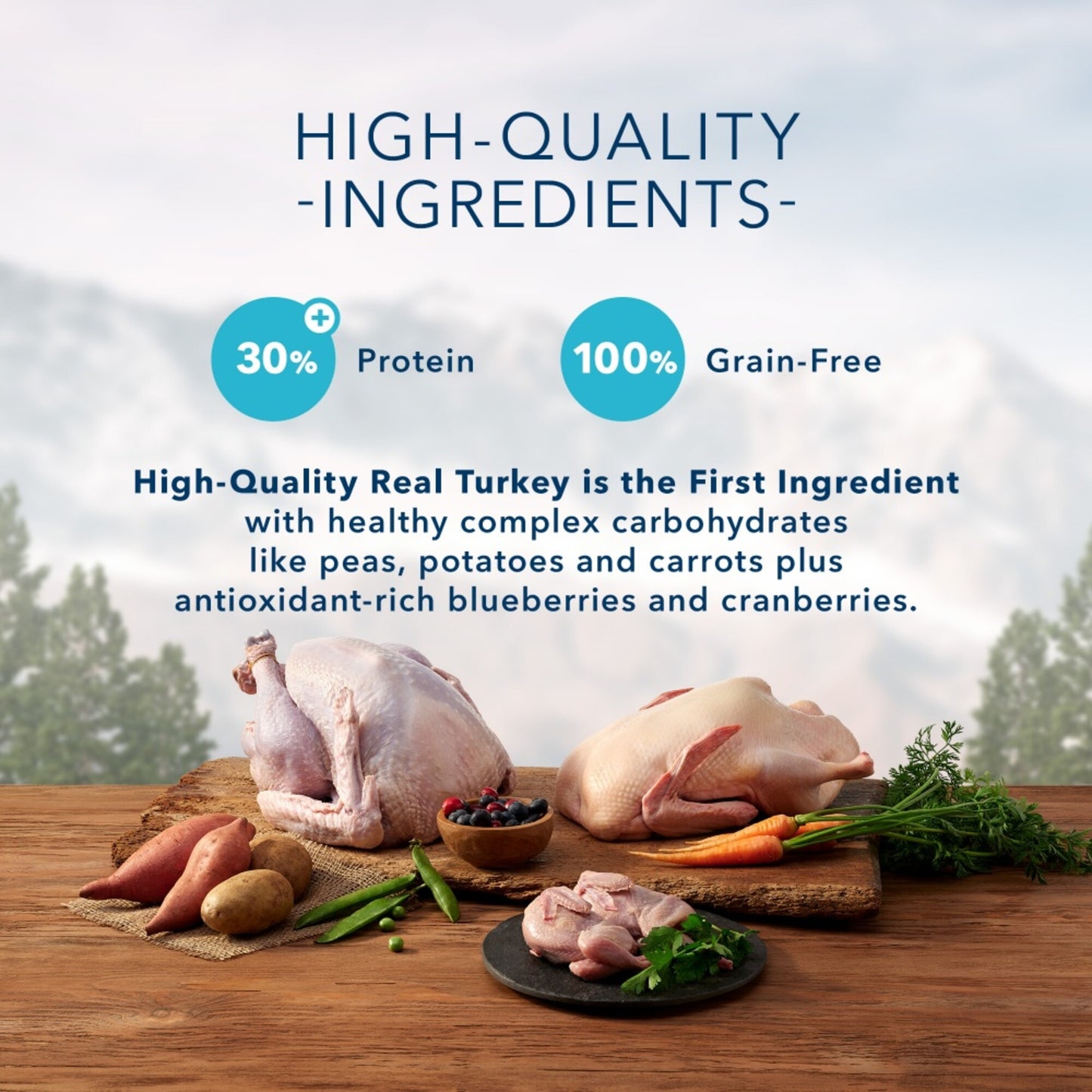 Blue Buffalo Wilderness Grain Free Flatland Feast Turkey, Quail, & Duck Recipe Natural Dry Dog Food