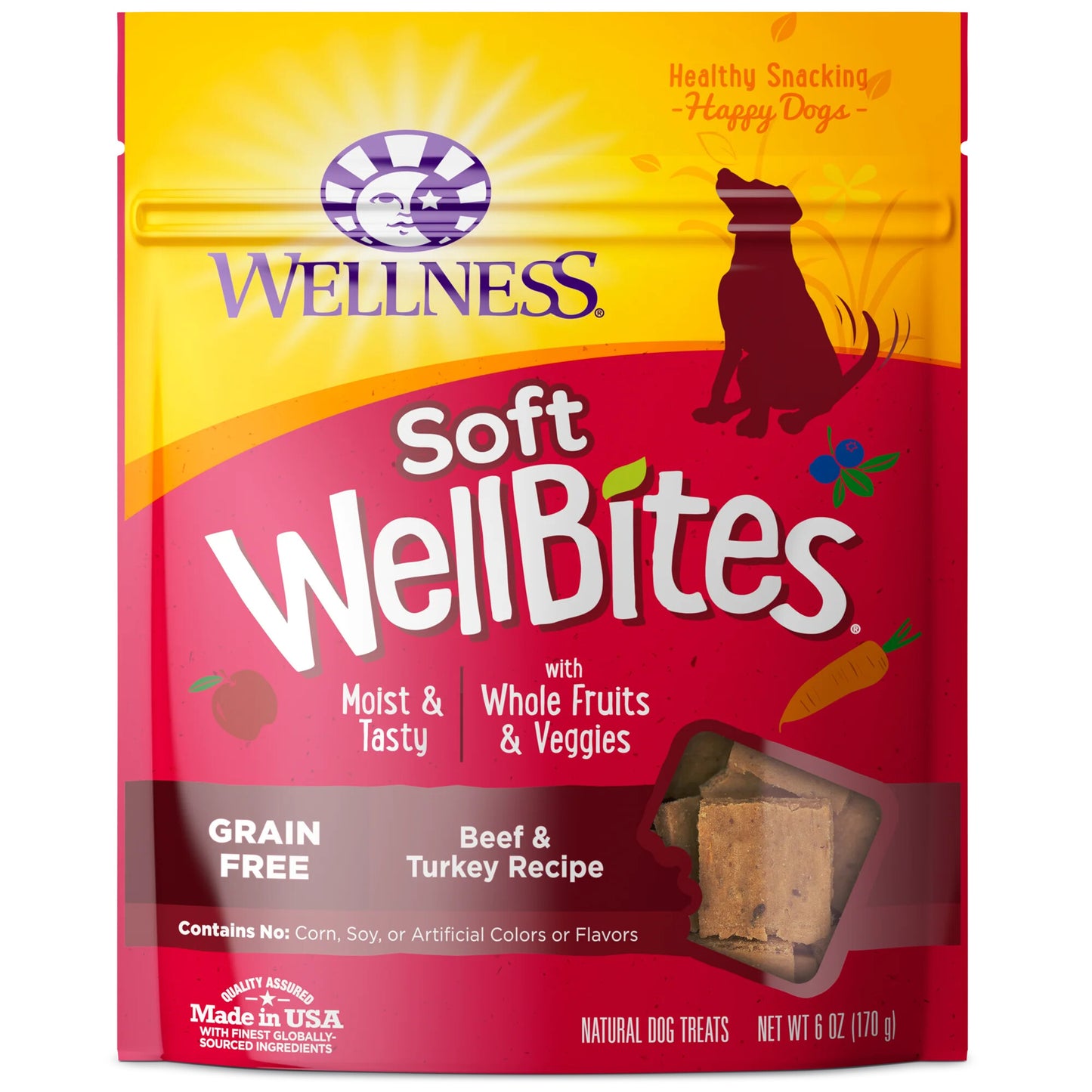 Wellness Natural Grain Free Wellbites Soft Beef and Turkey Recipe Dog Treats