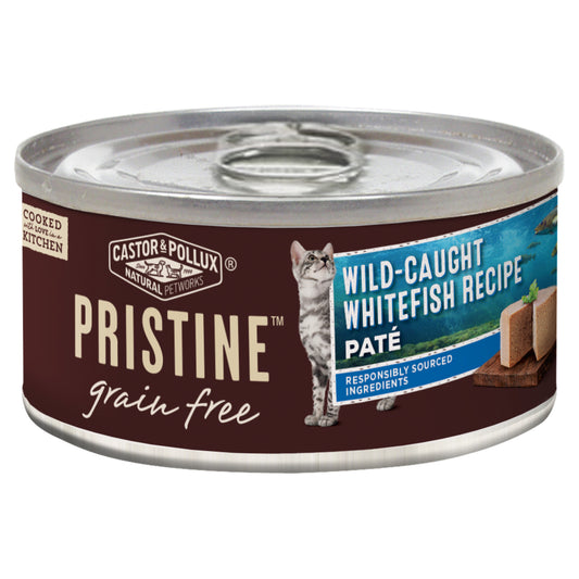 Castor and Pollux Pristine Grain Free Wild Caught Whitefish Pate Canned Cat Food