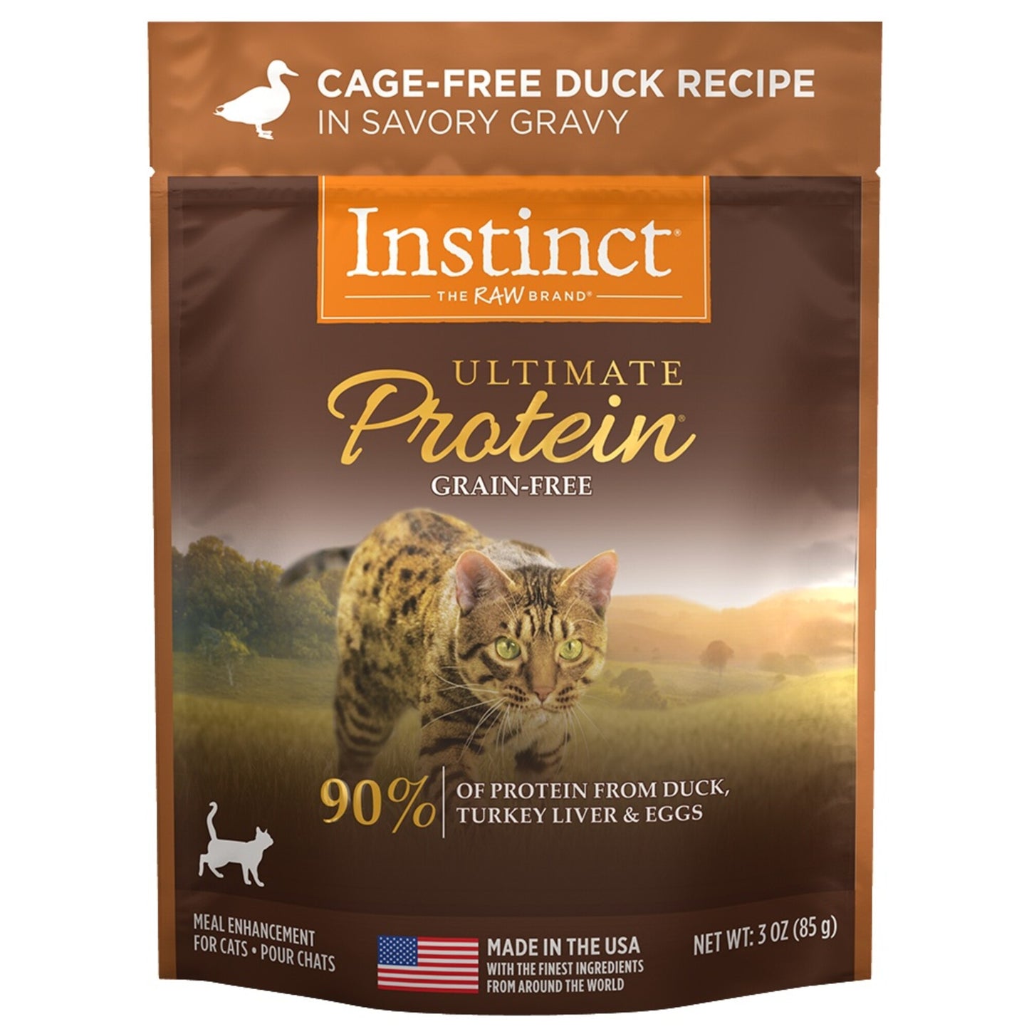 Instinct Ultimate Protein Grain Free Cage Free Duck Recipe Wet Cat Food Topper Pouch