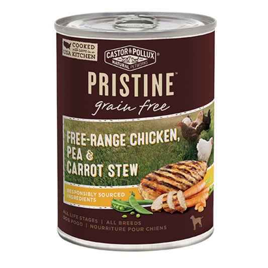 Castor and Pollux Pristine Grain-Free Free-Range Chicken, Pea & Carrot Stew Canned Dog Food