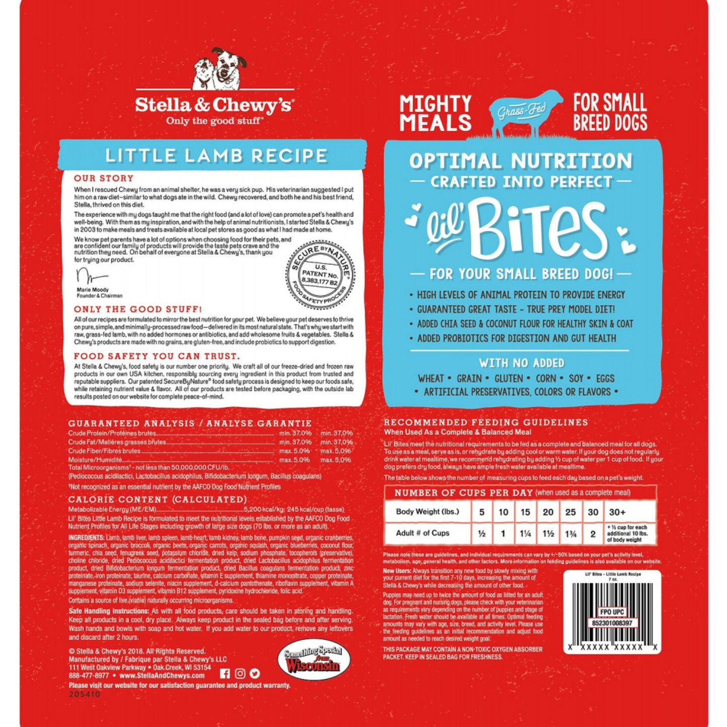 Stella & Chewy's Lil' Bites Little Lamb Recipe Freeze Dried Raw Small Breed Dog Food