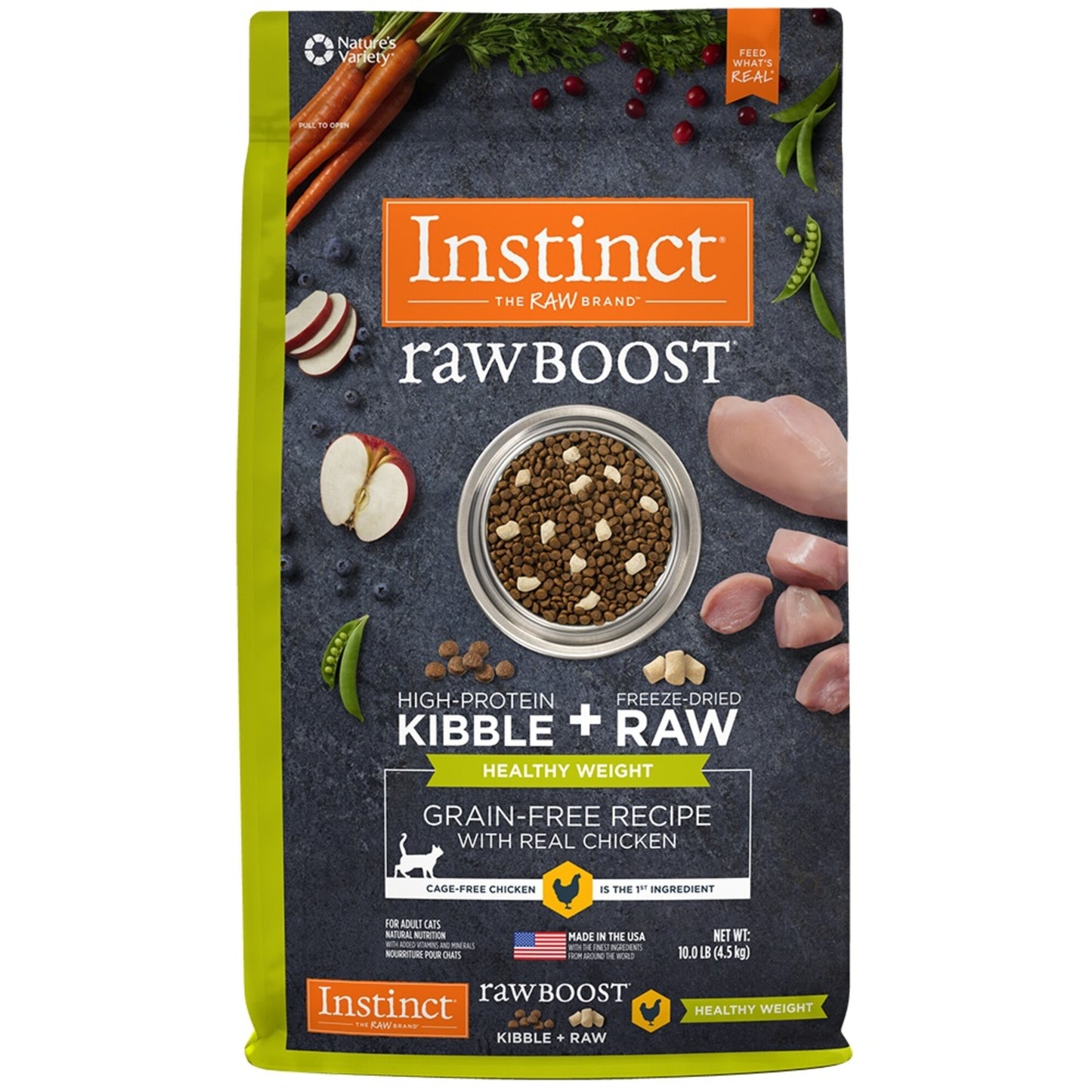 Instinct Raw Boost Healthy Weight Adult Grain Free Recipe with Real Chicken Natural Dry Cat Food