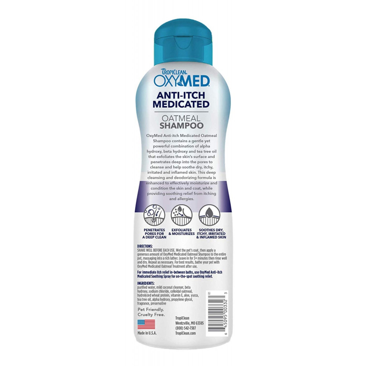 Tropiclean OXYMED Medicated Oatmeal Pet Shampoo