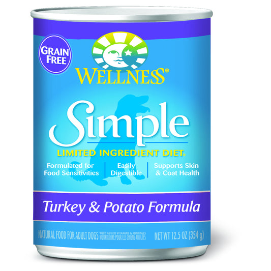 Wellness Simple Natural Limited Ingredient Diet Turkey and Potato Recipe Wet Canned Dog Food