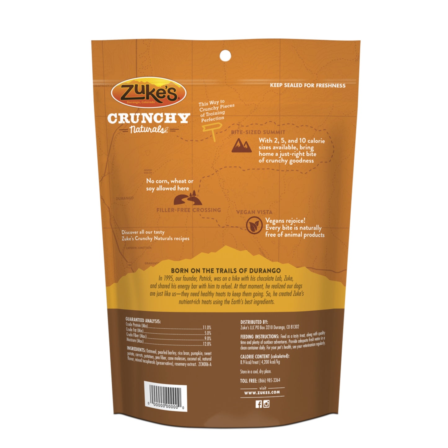Zukes Crunchy Naturals Baked with Pumpkin &  Sweet Potato 10s Dog Treats