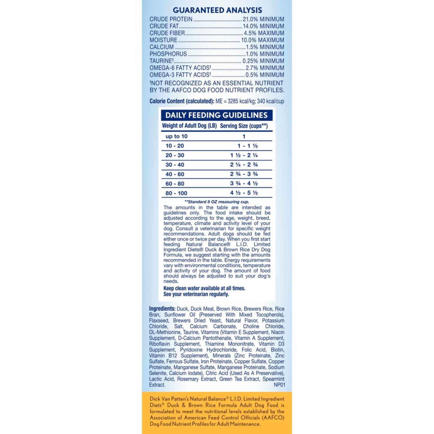 Natural Balance L.I.D. Limited Ingredient Diets Duck & Brown Rice Formula Dry Dog Food